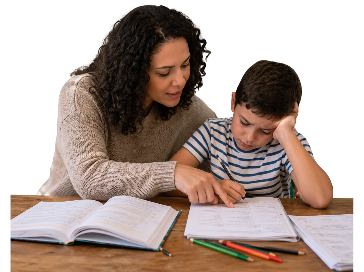 Mãe preocupada com filho